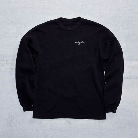 Embroidered Waffle Thermal / Black