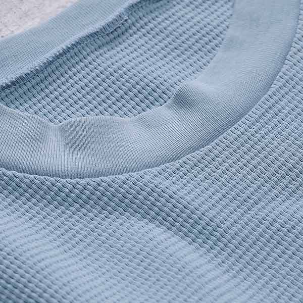 Embroidered Waffle Thermal / Light Blue
